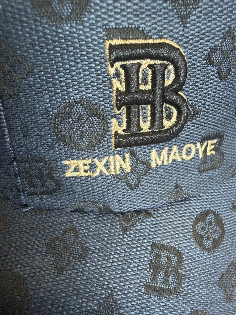 ZEXIN blu navy Monogram Baseball Cap Adjustable Snapback Hat Unisex NWT - Picture 6 of 6